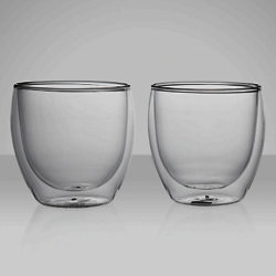 Bodum Pavina Glass Double Wall Cups, Set of 2, 0.25L
